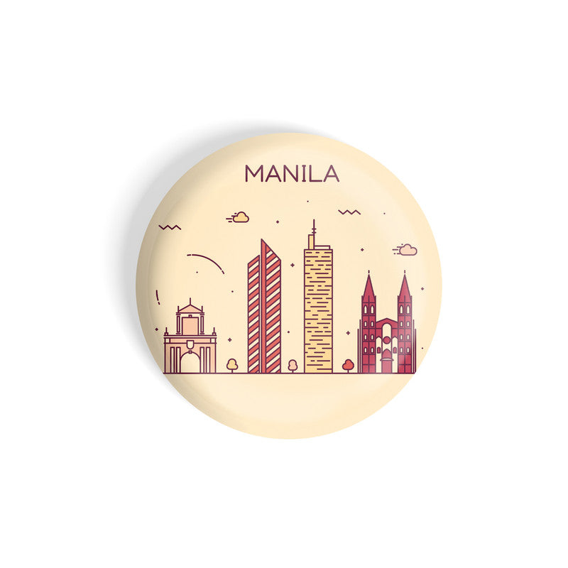 dhcrafts Round Fridge Magnet Brown Color Manila Glossy Finish Design Pack of 1 (58 mm)